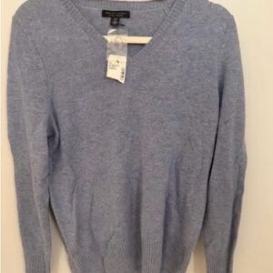 Saks Fifth Avenue Light Blue V-Neck Sweater